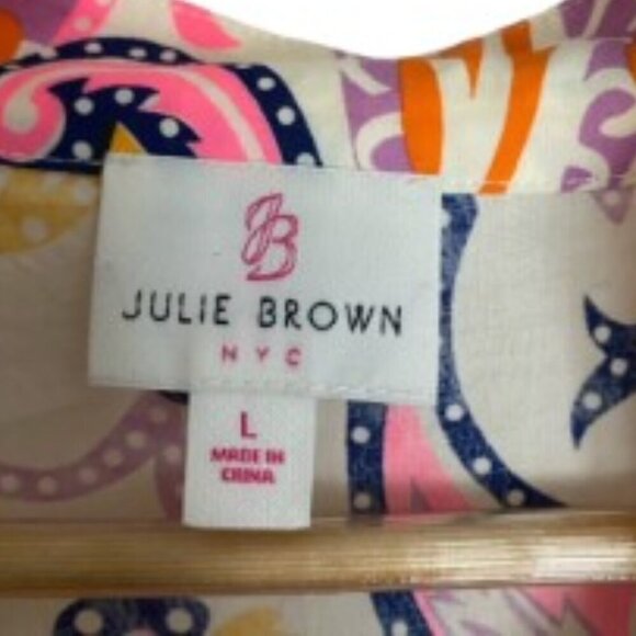 JB by Julie Brown NYC Kaylah Ivory Paisley Neon Tier Maxi Dress Large - Picture 2 of 5